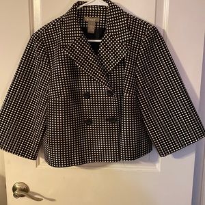 Kendar Black and white polkadot jacket